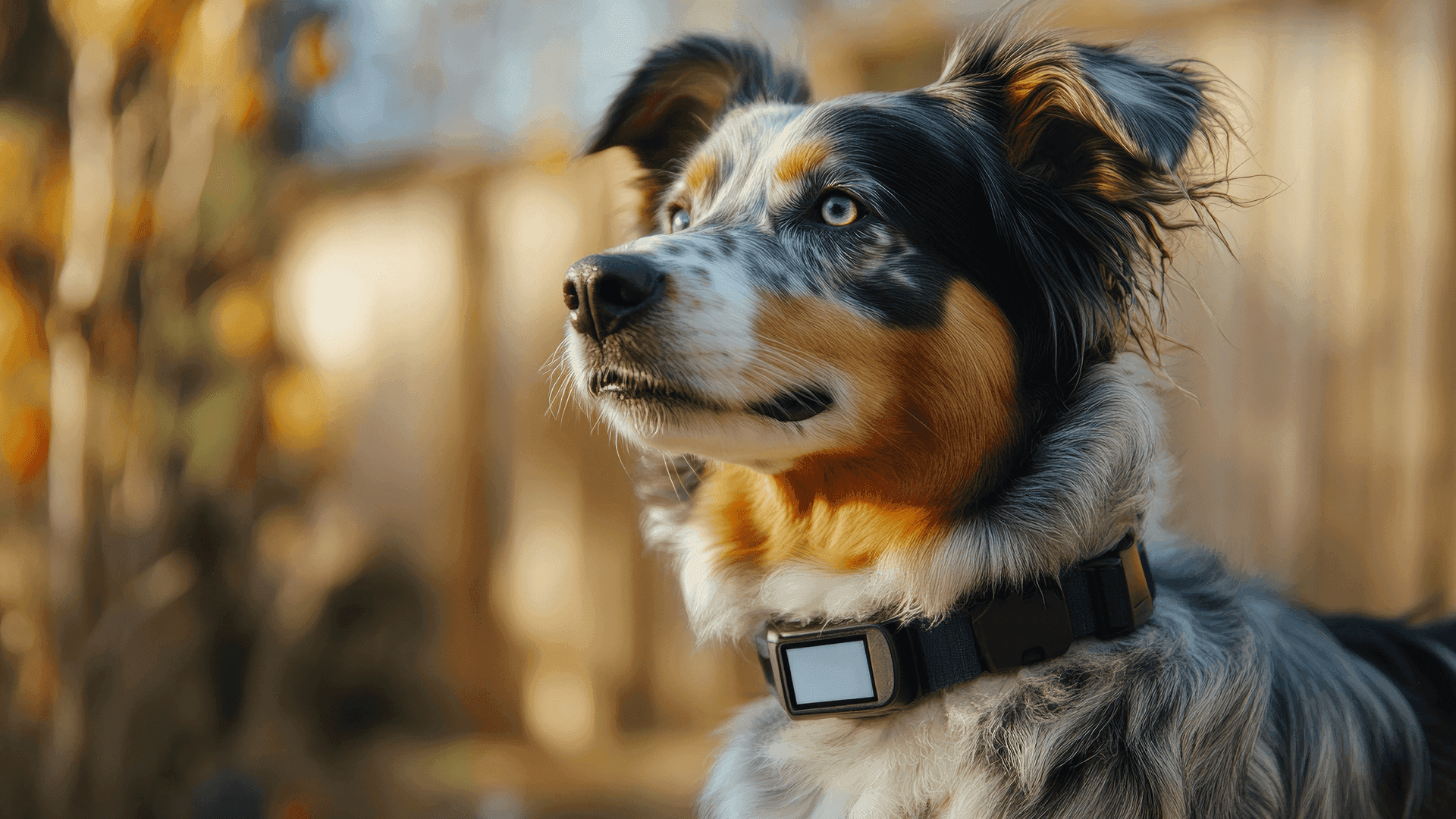 Dog wearing a pet tracker