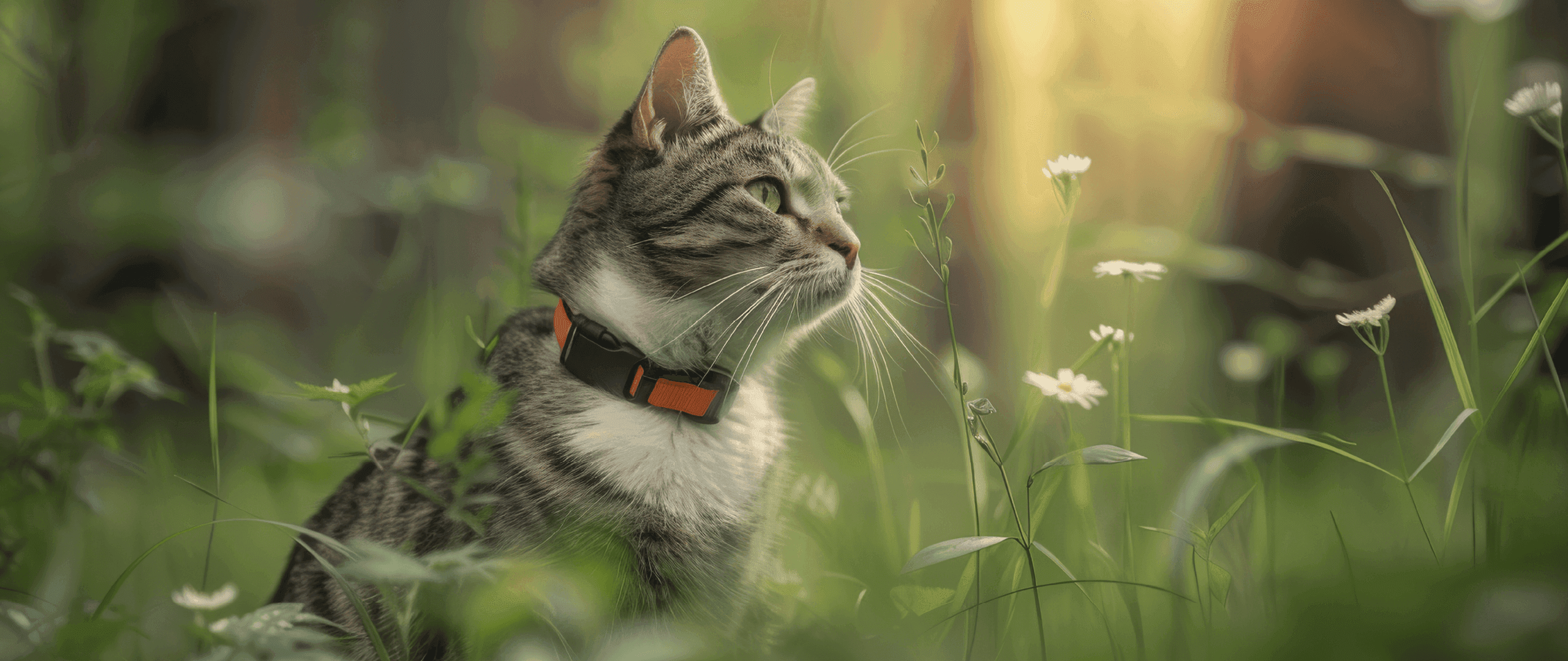 Cat with gps tracker